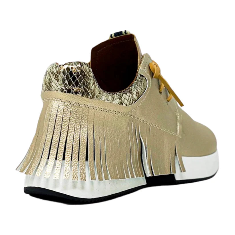 Shu Shop Gold Fringe Pepa Sneakers, 6, EUC