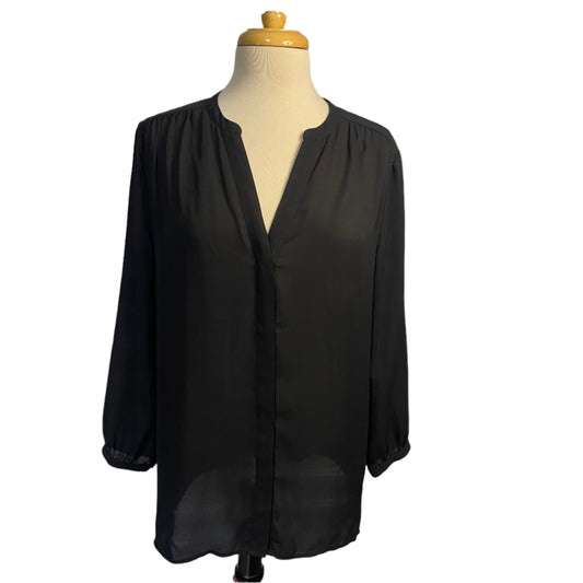 (1010) Black Nydj Ls Shirt, Large