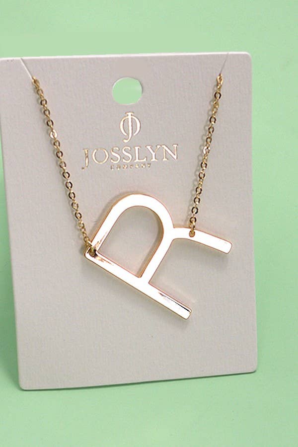 PERSONALIZED LARGE SIDEWAY INITIAL NECKLACE | 80N440