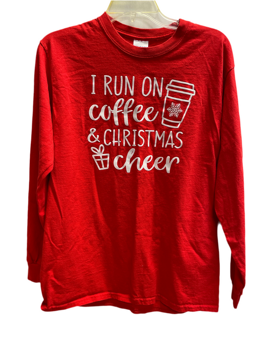 Coffee & Christmas cheer LS shirt, M