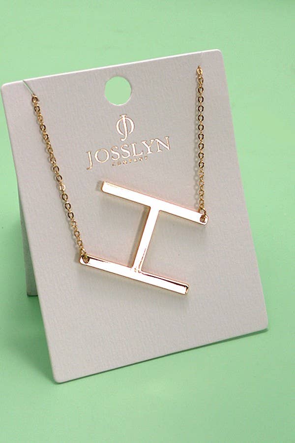 PERSONALIZED LARGE SIDEWAY INITIAL NECKLACE | 80N440