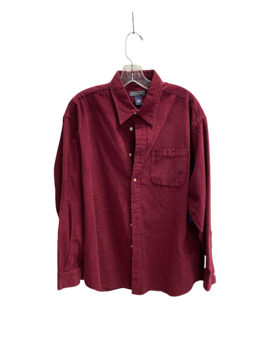 Burgundy Saddlebred Ls Shirt Button UP, Large