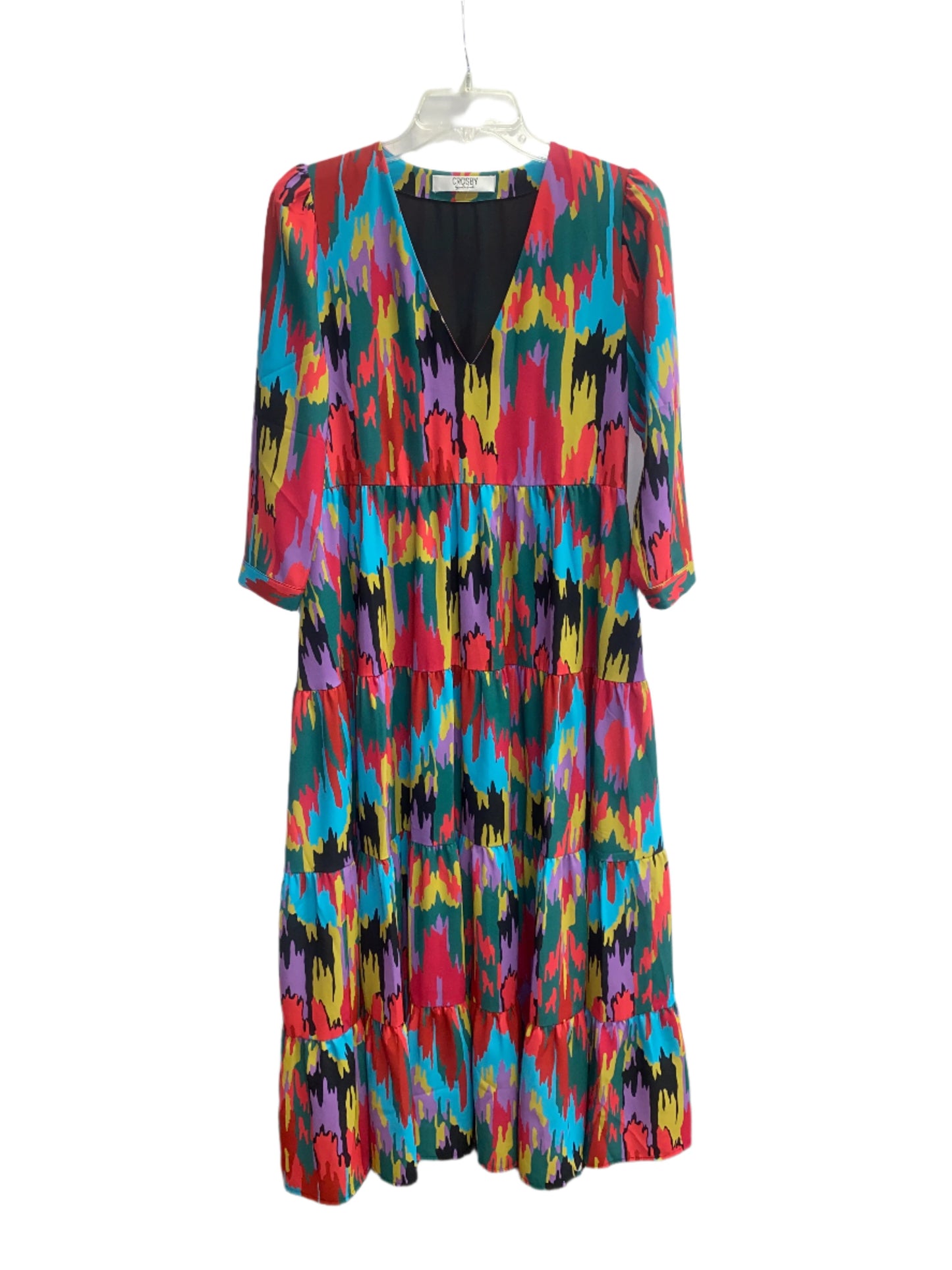 Electric Ikat Print Crosby By Mollie Burch Banks Dress, Small, EUC