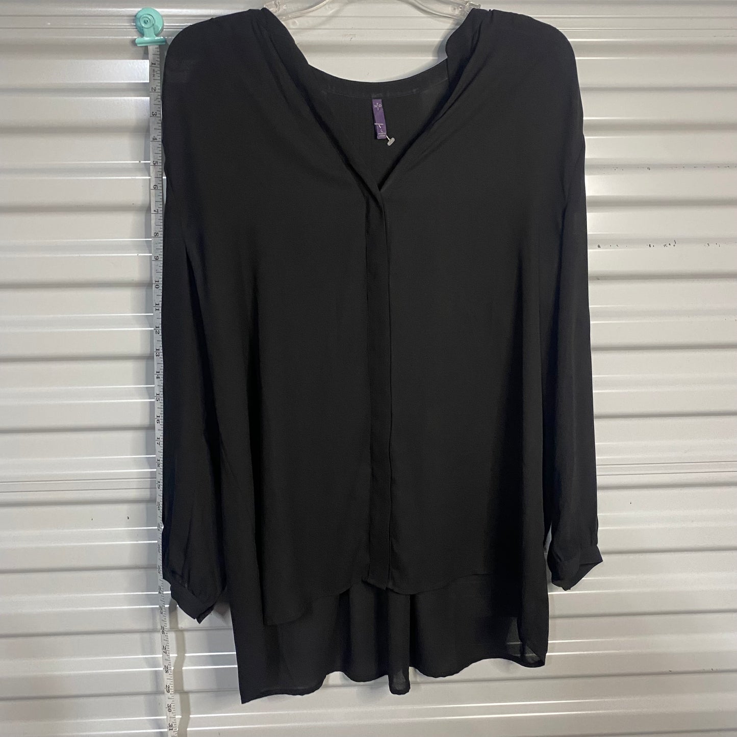 (1010) Black Nydj Ls Shirt, Large