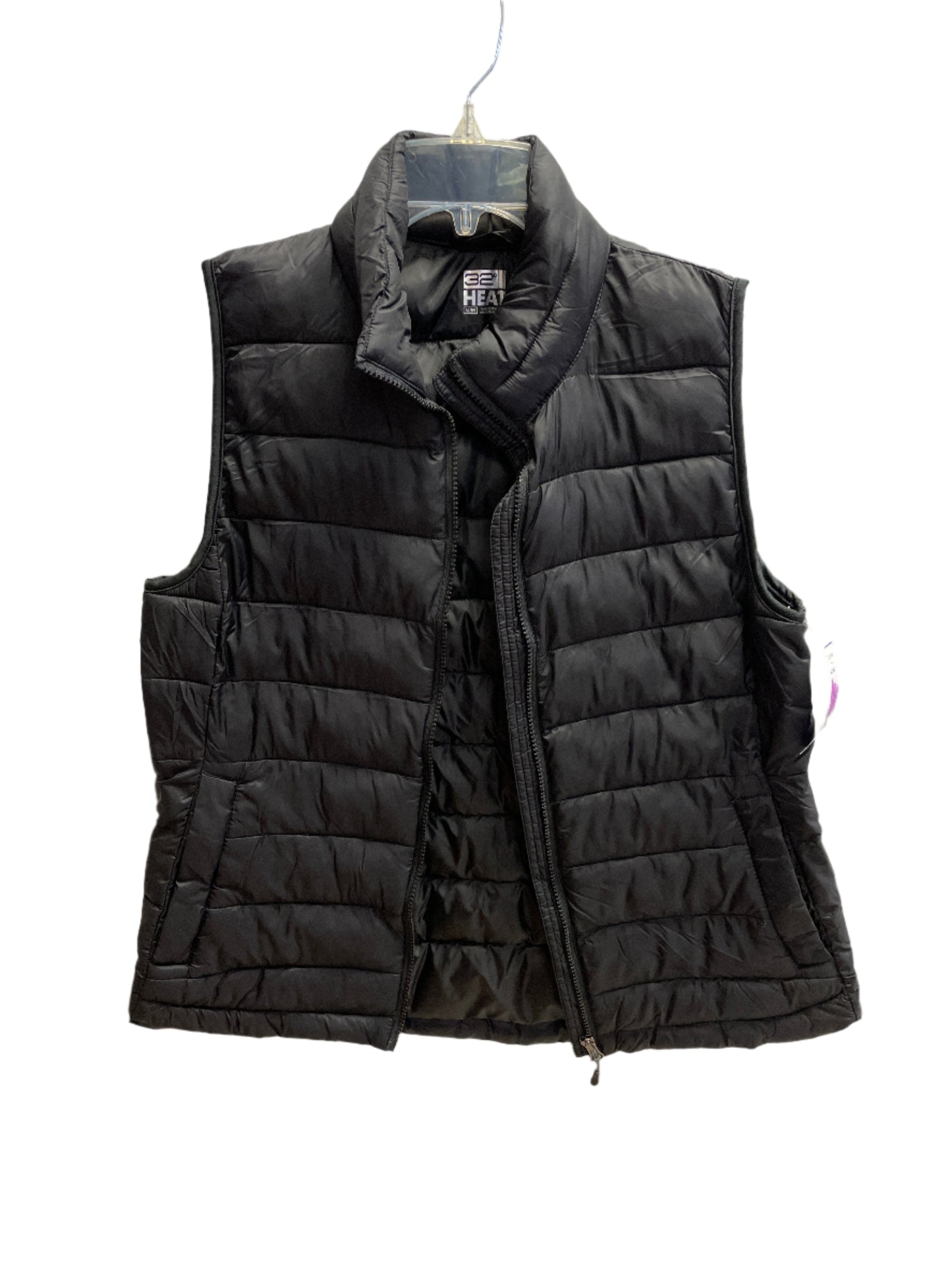 Women's black 32 degrees Puffer Vest, Medium