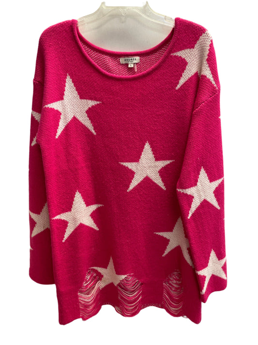 Pink stars Andree Sweater Dress, Large