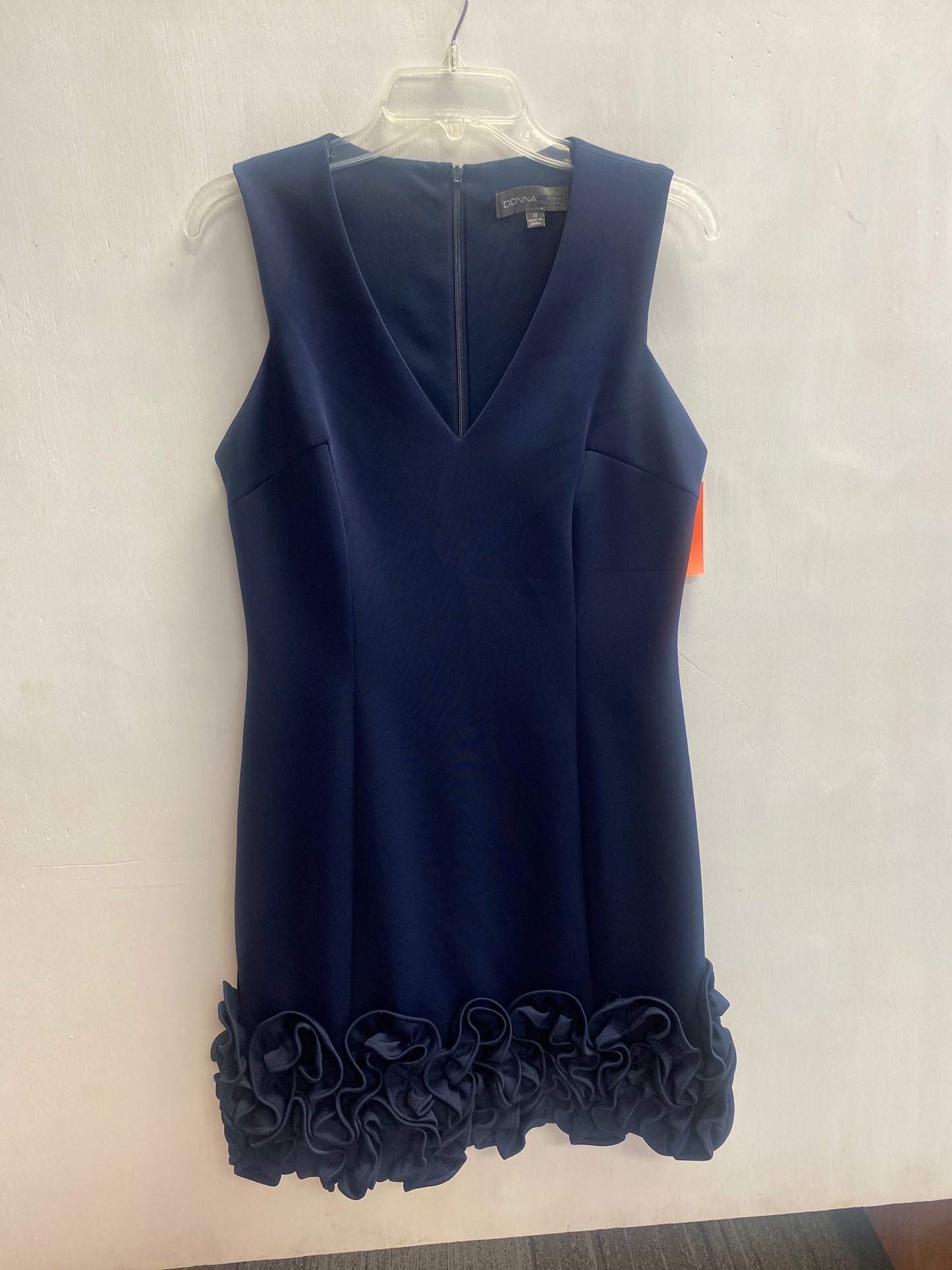 Navy Donna Ricco Cupcake Hem Scuba Sheath Dress, 10, EUC