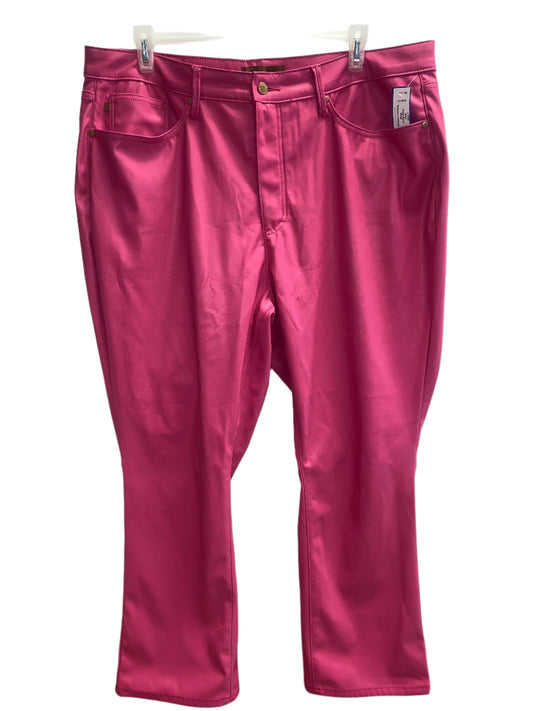 Pink Vegan Leather Judy Blue Pant, 22w