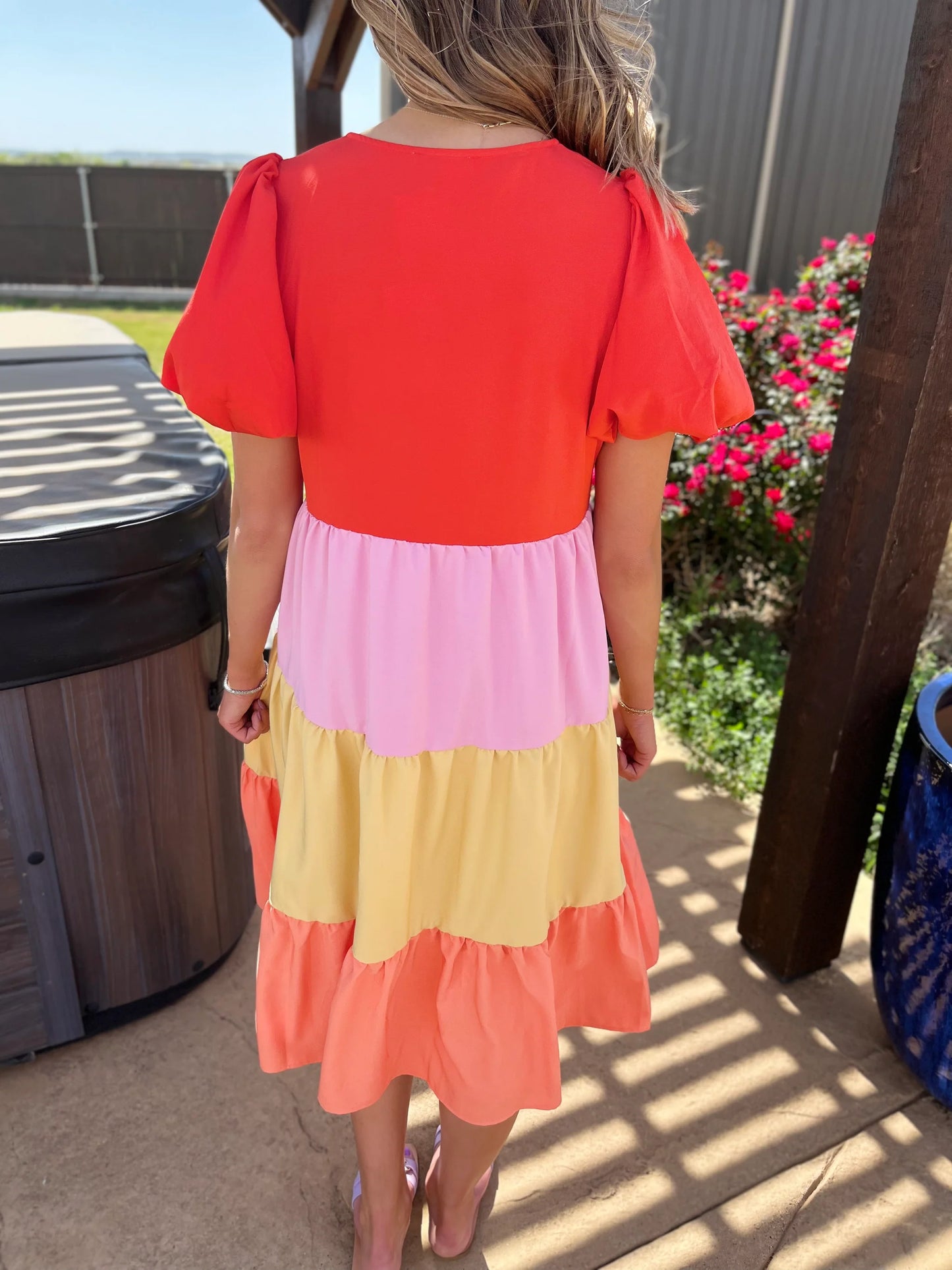 Orange Entro Dress Long, Small