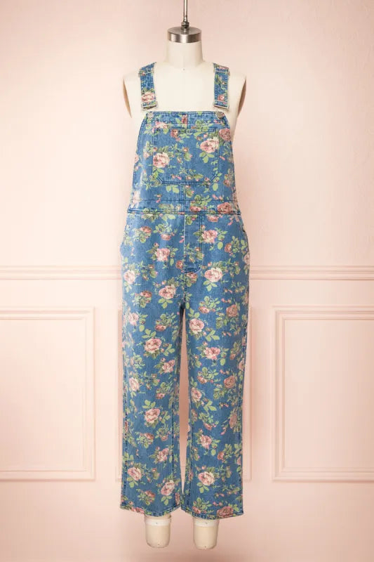 Storia Denim Rose Overalls, Medium