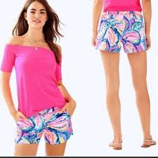 Pink Sunset Lilly Pulitzer Adie Shorts Nwt, 4