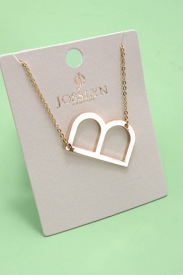 PERSONALIZED LARGE SIDEWAY INITIAL NECKLACE | 80N440