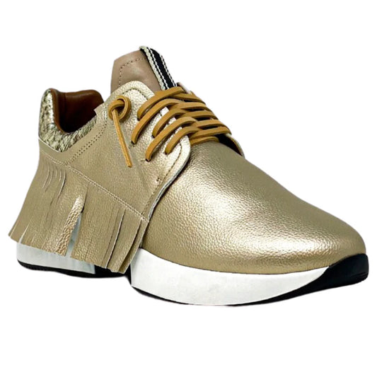 Shu Shop Gold Fringe Pepa Sneakers, 6, EUC