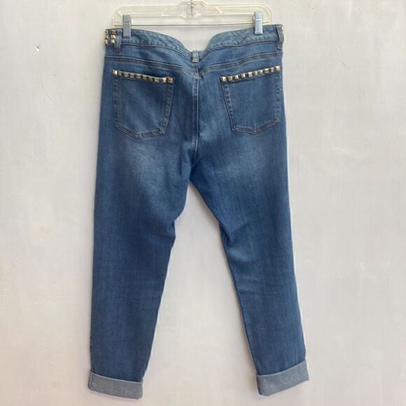 (1071) MICHAEL Kors gold stud denim