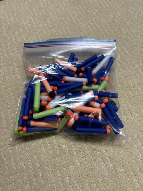 gallon bag of assorted nerf darts